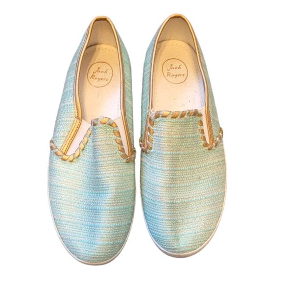 Jack Rogers Mint Green Woven Baldwin Slip On Flats Size 10 - Picture 1 of 6